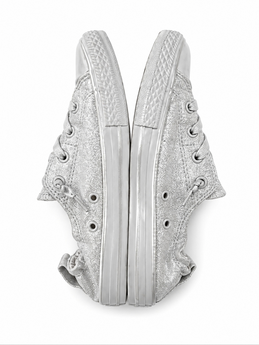 Converse All Star Chuck Taylor Shoreline Silver Glitter Low Sneakers Sz 5 Trendy - Picture 8 of 15